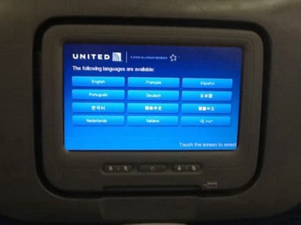 united in-flight screen