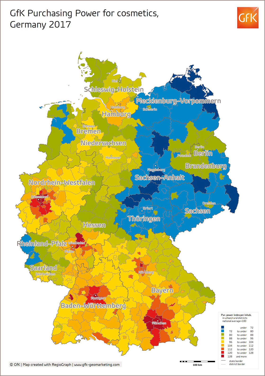 Map of the month: GfK Purchasing Power for cosmetics ...